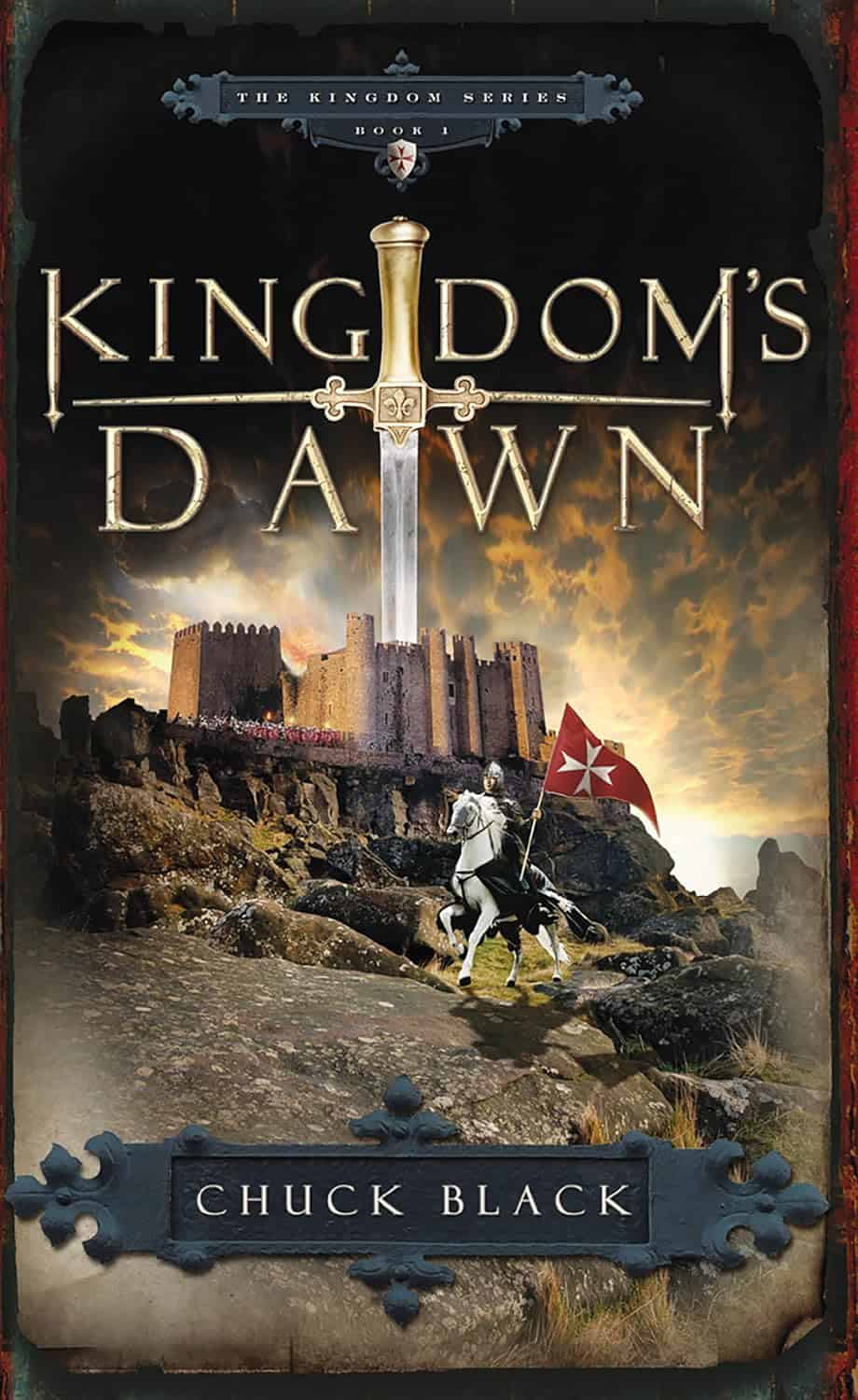 1. Sword and castle on book cover for Kingdom's Dawn by Chuck Black.